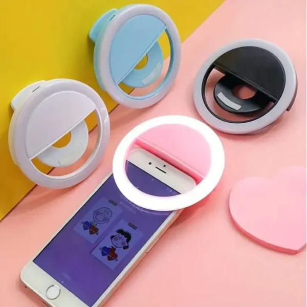 Mini LED Rechargeable Selfie Ring Light Clip for Phones
