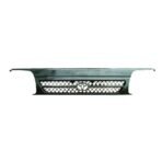 Dark gray front radiator grille for Toyota HiAce 1993-1994 Toyota HiAce H100 central diamond-mesh front grille insert Integrated chrome Toyota emblem badge on replacement grille Molded plastic upper front nose panel for 1993 HiAce van Toyota HiAce LH172 front bumper radiator grille TY04-0811A