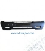 Black plastic front bumper for Nissan Urvan E24 Nissan Caravan QD front bumper replacement NS08-0307 Front view of aftermarket Nissan Urvan E24 buffer 1992-2000 Nissan Urvan E24 bus and van front bumper High-quality black front bumper assembly for Nissan Caravan QD