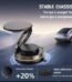 Magnetic 360 degree rotatable car phone holder in black Dashboard mounted magnetic car phone holder with vacuum suction Aluminum alloy magnetic phone mount with anti-scratch silicone pads 16 powerful magnets inside the car phone holder mount Hands-free navigation with 360 degree rotatable magnetic phone mount