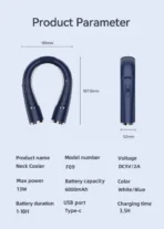 Portable Neck Cooler for Hot Weather, Blue - Image 2