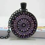 Notre Dame de Paris Cathedral Pattern Pendant Necklace